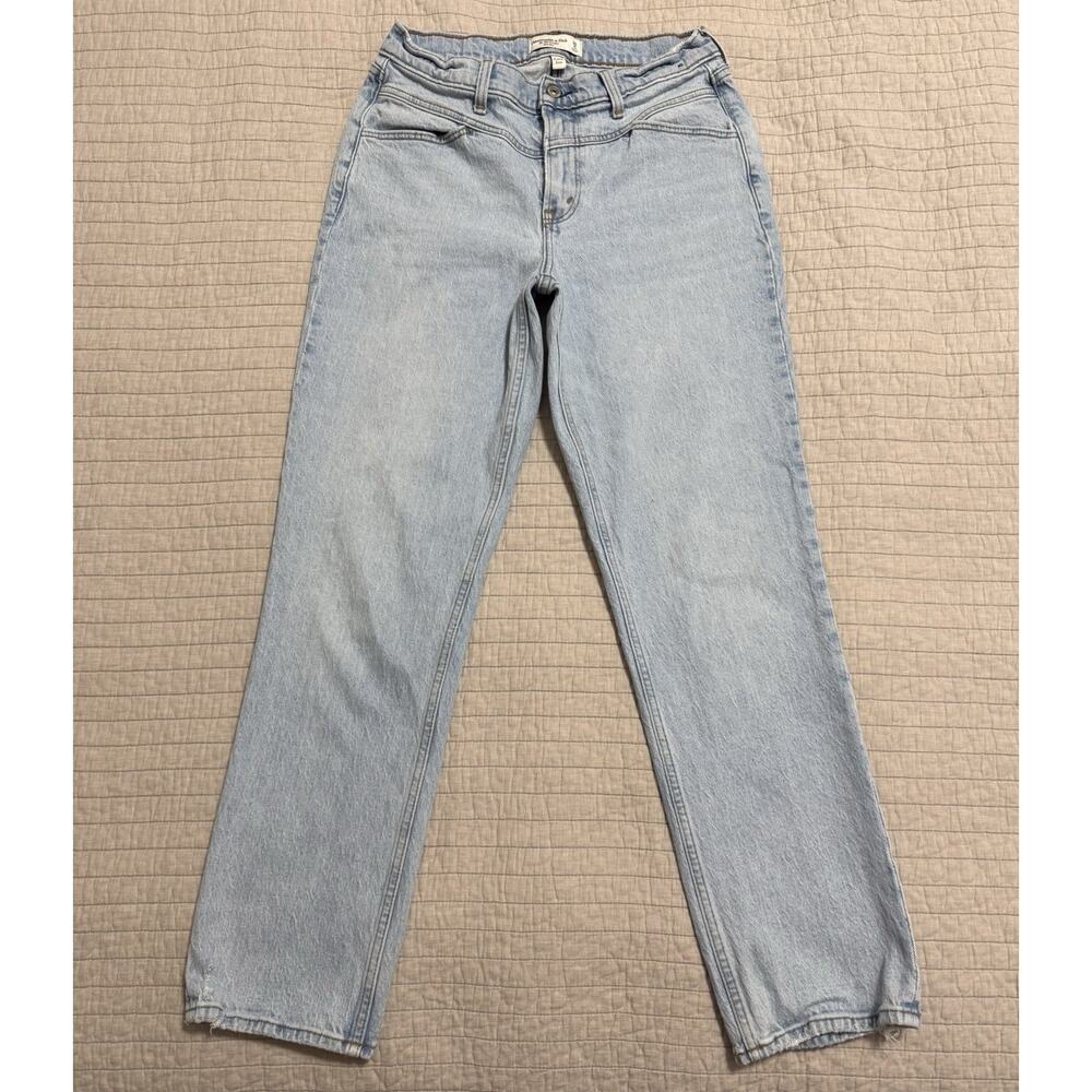 Abercrombie & Fitch Curve Love The 90s Straight Mid Rise Jeans Size 28 / 6R - Picture 1 of 9